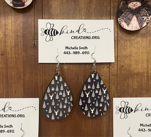 Christmas Tree and Reindeer Earrings
